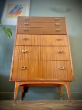 Mid Century  Teak Tallboy Chest Of Drawers 6 Drawer Retro Vintage Uk Del, used for sale  Shipping to South Africa