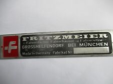 Nameplate sign fritzmeier for sale  Shipping to Ireland