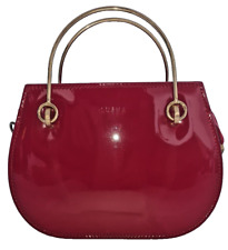 Bolsa de ombro feminina feita à mão, couro sintético, cor vermelha brilhante, tamanho: média comprar usado  Enviando para Brazil