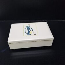 Caixa de joias de música Otagiri laca branca forrada de veludo sonho impossível golfe Japão comprar usado  Enviando para Brazil