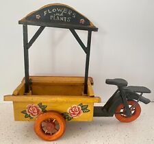 Decoración de carro de bicicleta rodante de madera con flores y plantas segunda mano  Embacar hacia Argentina