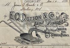 Antigo 1899 EQ Dutton ferro fundição cato NY fazenda arado ilustrado outhead comprar usado  Enviando para Brazil