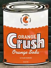 VINTAGE 1973 DATED ORANGE CRUSH CAN 11” PORCELAIN AD SIGN for sale  Shipping to South Africa
