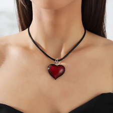Collar Colgante Corazón Rojo Gargantilla de Vidrio Joyería Romántica Regalos para Mujeres Niñas segunda mano  Embacar hacia Argentina