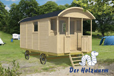 Gebruikt, Pipowagen mit Rädern Holz 240x500 cm Holzhaus 19 mm Ferienhaus Wagen Gartenhaus tweedehands  verschepen naar Netherlands