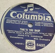 Columbia 78rpm annette for sale  AYLESBURY