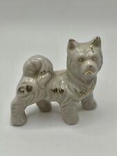 Usado, Estatueta de cachorro Akita vintage de porcelana branca com detalhes em acabamento dourado Japão comprar usado  Enviando para Brazil