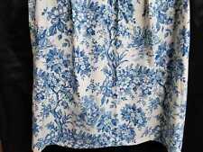 Usado, "Panel de cortina blanco azul lienzo vintage pellizcado 3 pliegues con varillas 24"" x 34" segunda mano  Embacar hacia Mexico
