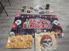 Kit de festa de aniversário pirata - Banners, pratos, toalha de mesa, balões, cenários comprar usado  Enviando para Brazil