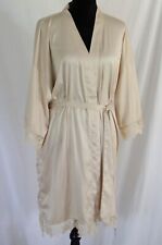 AW Bridal Beige Satin Robe Lace Trim Sz XL Bridal Robe Bridesmaid Wedding Party, used for sale  Shipping to South Africa