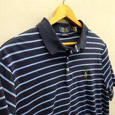 Usado, Camisa de golf/tenis Polo Ralph Lauren manga corta ajuste personalizado a rayas azul talla XL segunda mano  Embacar hacia Argentina