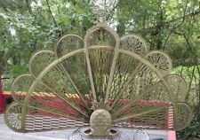 Vintage Brass Fireplace Screen Fan Retractable Folding Pineapple for sale  Rome