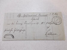 STARY Bardzo ciekawy LIST DOKUMENT LUBBEN- Lubin 1852 na sprzedaż  PL