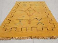 Fina Vintage Tradicional Lana Oriental Amarilla Kilim 4,6x3,1 pies segunda mano  Embacar hacia Argentina