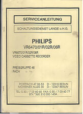 Service MANUAL PHILIPS vr6470/01r/02r/06r vr6670 quadro immagini Service-A. 80-da usato  Spedire a Italy