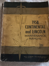 Continental and Lincoln 1958 manual de mantenimiento segunda mano  Embacar hacia Argentina