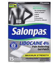 Used, Salonpas Lido Gel-Patch (15 ct.) Pain Relieving Max Strength for sale  Shipping to South Africa