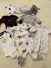 Lote de 9 mamelucos de una pieza para dormir pijamas sombreros para bebé niño prematuro, usado segunda mano  Embacar hacia Argentina