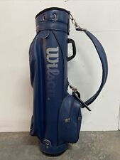 Blue Wilson Leather Single Strap Sturdy Golf Club Carry Bag 6 Divider VTG PROP for sale  Shipping to South Africa