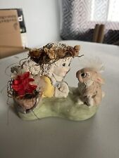 Dreamsicles Rabbit, Cherub and Flowers Figurine Vintage 1994, Signed Used for sale  Westerly