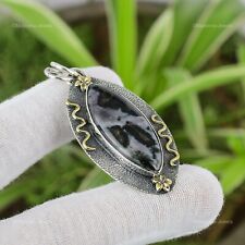 Wedding Gift For Her 925 Silver Natural Mystic Merlinite Gemstone Pendant Flower for sale  Shipping to South Africa