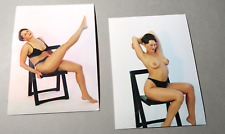 Conjunto de fotos de modelo nua 2 3x4 jovem morena mulher seios pinup arte fotografia comprar usado  Enviando para Brazil