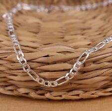 Solid 925 Sterling Silver 3mm FIGARO Chain Bracelet Italian Made Various Length for sale  Shipping to South Africa