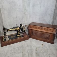 Used, Antique 1900 Singer 28K hand crank sewing machine in wooden coffin case for sale  Shipping to South Africa