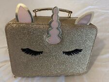 Gold Glitter Unicorn Girl’s Vanity Case Makeup Box for sale  Shipping to South Africa