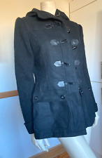 E.C Collection BLACK Rib Sleeve WOOL BLEND DUFFLE Coat S Vintage Wholesale Stock for sale  Shipping to South Africa