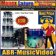 Usado, Mapex Saturn 5-PC Studioease Shell Pack - Conjunto de bateria azul-petróleo desbotada comprar usado  Enviando para Brazil