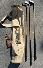 Antiguo Juego de Club de Golf de Madera de Colección - Bolsa de Estufa #8B1 - 2 Hierros y Putter segunda mano  Embacar hacia Argentina