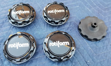 Rotiform Black Billet Threaded Wheel Center Hub Caps + Emblem Logos + Tool 3.75" for sale  Shipping to South Africa