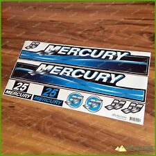 Mercury Outboard  Motor 25 HP Blue Laminated Decals Sticker Kit Salt Blue Water, used for sale  Shipping to South Africa