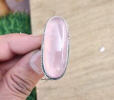 Anel designer feito à mão de prata esterlina 925 pedra preciosa quartzo rosa todos os tamanhos SR1054 comprar usado  Enviando para Brazil