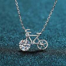 Pingente de bicicleta de diamante simulado corte redondo 2,15 quilates para presente prata esterlina 925 comprar usado  Enviando para Brazil