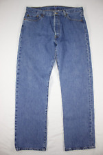 Jeans masculino Levi's 501 ajuste original botão mosca 100% algodão lavagem média 36x32 comprar usado  Enviando para Brazil