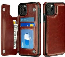 iPhone 11 / 12 / 13 / 14 Wallet Case Cover Leather Magnetic Kickstand for Apple til salgs  Frakt til Norway