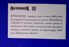 Autovox tagliando ingrassaggio usato  Italia
