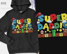 SUPER DADDIO HOODIE GIFT RETRO GAMER DAD FUNNY FATHERS DAY CLASSIC GAME JUMPER for sale  Shipping to South Africa