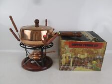 Vintage Copper Fondue Set And Stand Comes With 6 Forks And In Original Box for sale  Shipping to South Africa