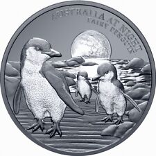 Niue 2024 FAIRY PINGÜIN Australia en la noche luna llena $1 oz plata pura negro OGP, usado segunda mano  Embacar hacia Argentina