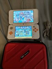 Nintendo 2DS XL Console - White/Orange Case Modded Preloaded With Games.  for sale  Shipping to South Africa