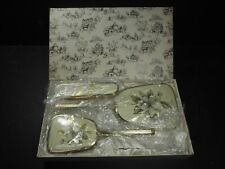 Vintage Vanity Dressing Table Set Mirror and Hair Brushes Floral boxed, used for sale  Shipping to South Africa