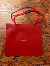 Cartier GENUÍNO Saco de Presente de Compras de Papel 26x23cm Corda Vermelha Carta Dourada - FRETE GRÁTIS comprar usado  Enviando para Brazil