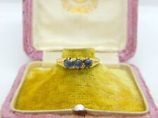 18ct Yellow Gold Cabochon Sapphire Set Band Ring Antique c1920 Art Deco, used for sale  Shipping to South Africa