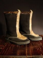 Stivaletti d'epoca in pelle di foca - Vintage ankle boots in sealskin usato  Italia