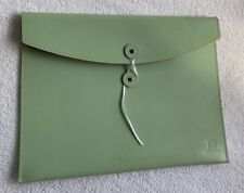 Porta-documentos pasta couro genuíno vintage estojo envelope verde banco Wachovia, usado comprar usado  Enviando para Brazil