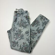 Women’s Vintage Ronald Sassoon Paisley Print Denim Skinny Jeans Size 3-4 for sale  Shipping to South Africa