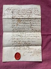 Documento manuscrito antigo raro: século XVIII - com selo de cera impressionante - 1706 comprar usado  Enviando para Brazil